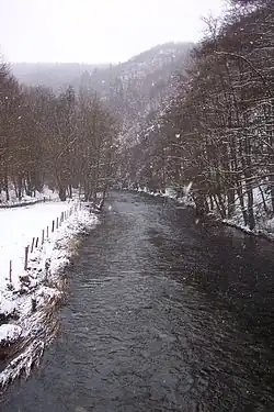 The Roer between Monschau and Dedenborn during winter