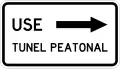 R-11-11 Use pedestrian tunnel to the right