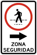 R-11-4 Pedestrian safety zone to the right