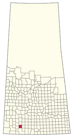 Location of the RM of Wise Creek No. 77 in Saskatchewan