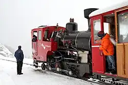 Schafbergbahn winter train with engine Z13 at Dorneralm loop