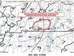 SPC Mesoscale Discussion #2010: Bowling Green, Kentucky EF3 tornado