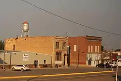 Water Tower overlooks downtown Saco