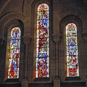 Chapel Windows in Neo-Byzantine style depicting life of Clovis I and Louis IX (Saint Louis)