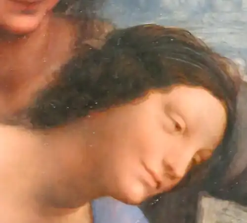 Head of the Virgin on The Virgin and Child with Saint Anne (detail, 1503-1519, Paris, Musée du Louvre, No. inv. 776).