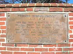 Salem Oak Commemorative Plaque, November 2012