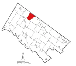 Location of Salford Township in Montgomery County