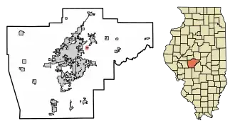 Location of Clear Lake in Sangamon County, Illinois.