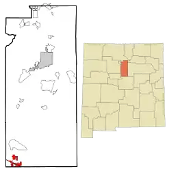 Location of Edgewood, New Mexico