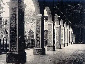 The Sevillian azulejos of the cloister dated to 1606. Photo of 1900