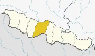 Sarlahi District (dark yellow) in Madhesh Province