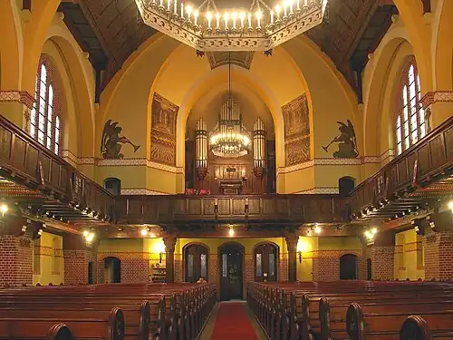 View of the nave and organ