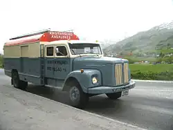 Image 1911960 Scania-Vabis L75 bodied by Kristiansund Lettmetall, carrying six passengers (from Bruck (vehicle))