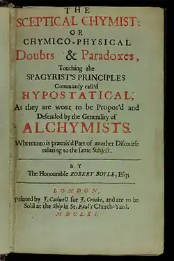 Image 51Title page from The Sceptical Chymist, a foundational text of chemistry, written by Robert Boyle in 1661 (from Scientific Revolution)