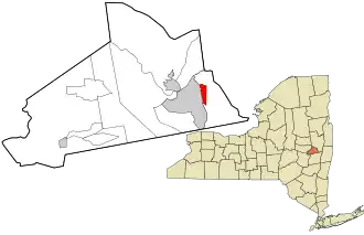 Location in Schenectady County and the state of New York.