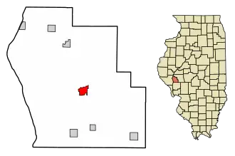 Location of Winchester in Scott County, Illinois.