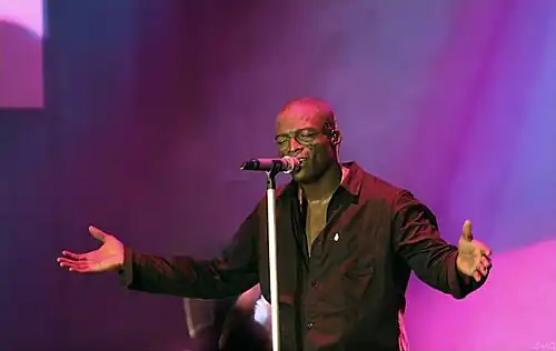 The singer Seal performing on stage in 2006