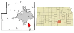 Location within Sedgwick County and Kansas