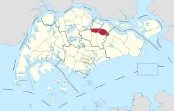Location of Sengkang in Singapore