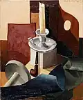 Serge Zalchoupine: Still Life with Pipe, 1923. Oil painting.