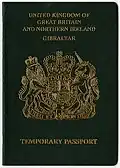 Series C temporary passport issued in Gibraltar