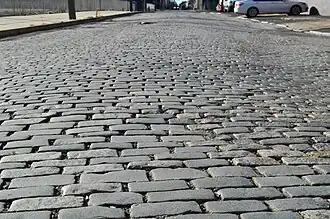 Belgian block street in Philadelphia