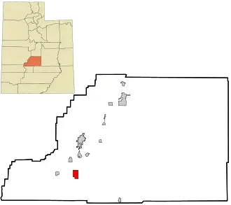 Location in Sevier County and the state of Utah.