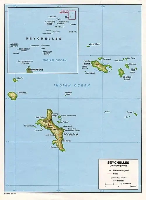 Praslin within Seychelles