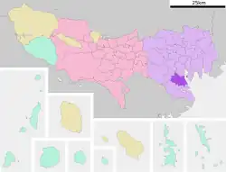 Location of Shinagawa in Tokyo