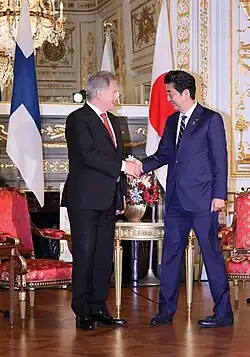 President Sauli Niinistö and prime minister Shinzo Abe
