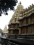 A view of the Shveta Varahaswamy (foreground) and Mahalakshmi (background) temples, Amba Vilas Palace, Mysore
