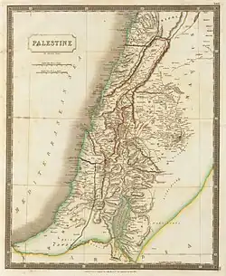 A detailed map of Palestine from the 19th century