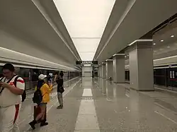 Platform and Sign of Daxing Airport Railway Station