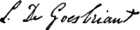 Louis de Goesbriand's signature