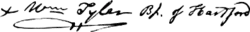 Right Rev. William Tyler's signature