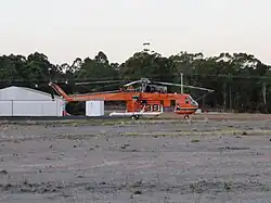 Sikorsky S-64 Aircrane Erickson Inc. Helicopter during O'Sullivan bushfire, Manjimup airport, February 2015.