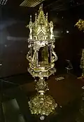 Monstrance given to the Monastery of Alcobaça by Dom João Dornelas in 1412, with some later additions during the baroque period, National Museum of Ancient Art, Portugal