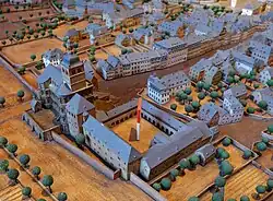 Model of St. Simeon Trier in the year 1800 viewed from the northwest.