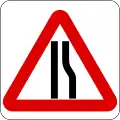 Road narrows on right