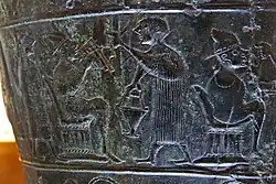 Panpipe player, from the Vače situla, Slovenia