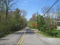 Skillman as seen from the intersection of Camp Meeting Avenue and Fairview Road