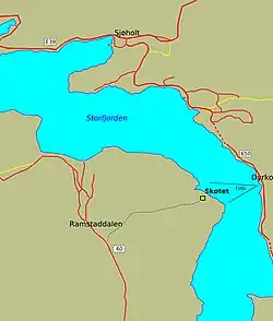 Map of the Ytste Skotet along the Storfjorden
