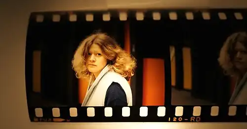 An example of processed slide film showing a positive image