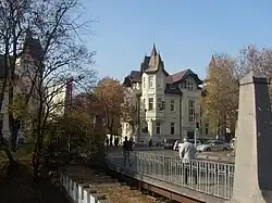 Buildings next to the river
