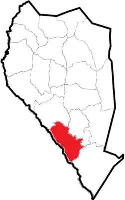 Location of South River Township within Sampson County