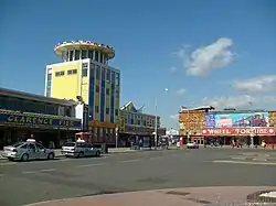 A view of the Southsea Promenade, which contains arcades, restaurants, cinemas and a pier (which cannot be seen in this photograph)