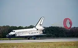 Discovery deployed a parachute to slow itself after landing