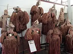 Paper mulberry spirit masks at the Asmat Museum of Culture and Progress