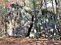 Split Rock, aka Dragon Rock - this is the view from the walking path (October 2020)