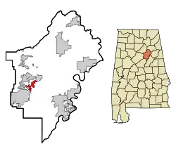 Location in St. Clair County and the state of Alabama